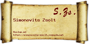 Simonovits Zsolt névjegykártya